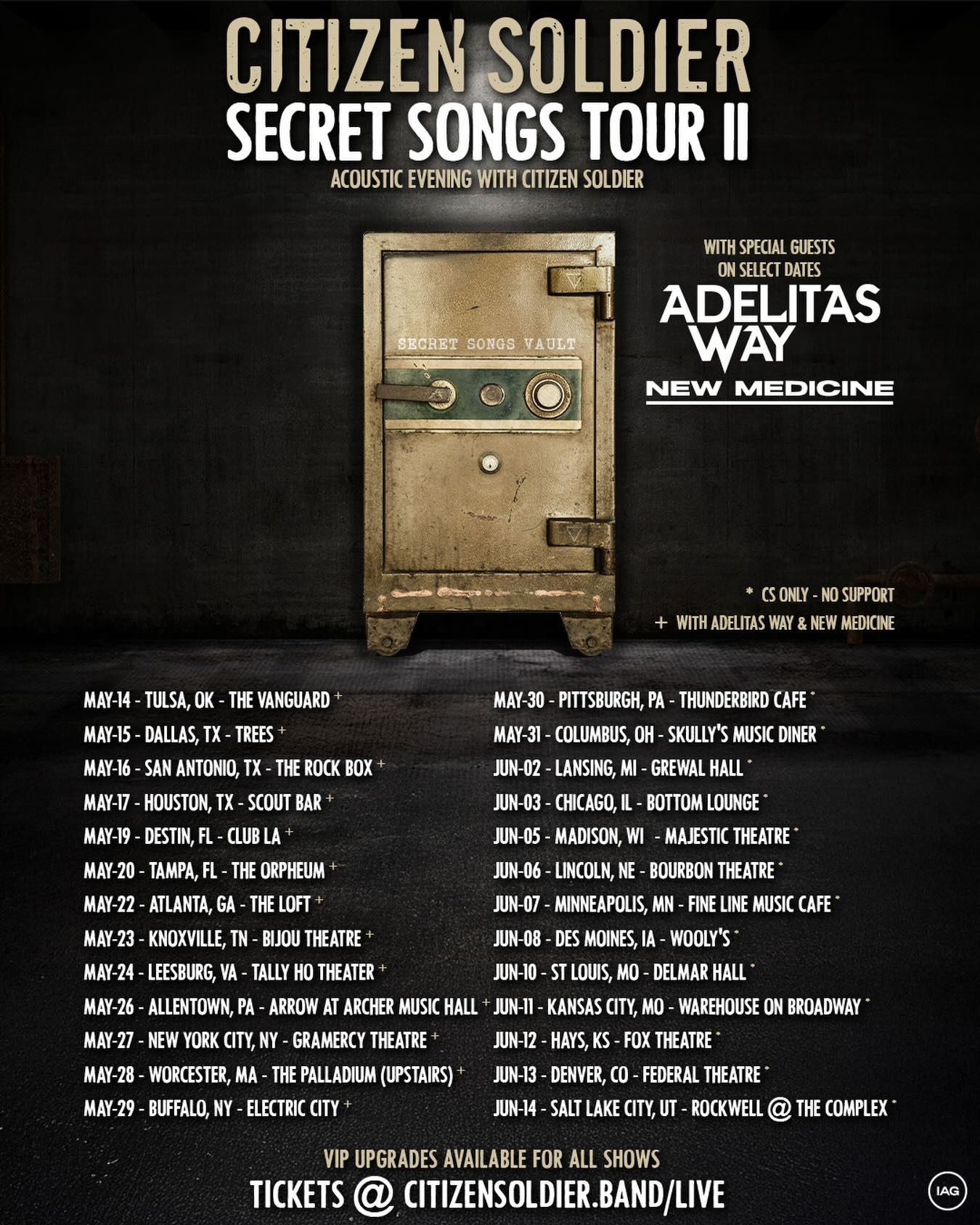 Citizen Soldier Secret Songs Tour Poster 2026